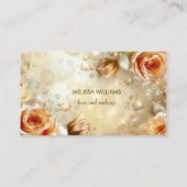 Carte De Visite Roses Abricot Luxe (Devant)