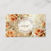 Carte De Visite Roses Abricot Luxe (Devant)