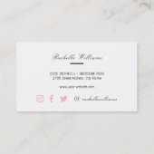 Carte De Visite Roses aquarelle (Dos)