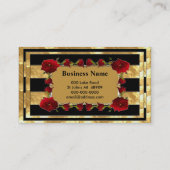 Carte De Visite Roses Black Gold (Dos)