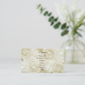 Carte De Visite Roses blanches (Debout devant)