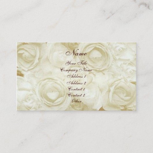 Carte De Visite Roses blanches (Devant)