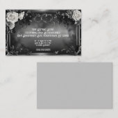 Carte De Visite Roses blanches et cadre gothique (Devant / Derrière)