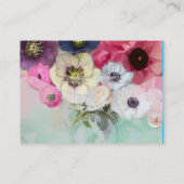 CARTE DE VISITE ROSES BLANCHES ET FLEURS D'ANÉMONE (Dos)