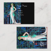 CARTE DE VISITE ROSES DANS LA NUIT, MODE DE BEAUTÉ COMME ARTISTE (Devant / Derrière)