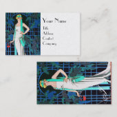 CARTE DE VISITE ROSES DANS LA NUIT, MODE DE BEAUTÉ COMME ARTISTE (Devant / Derrière)