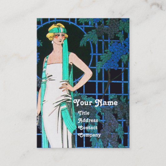 CARTE DE VISITE ROSES DANS LA NUIT, MODE DE BEAUTÉ COMME ARTISTE (Devant)