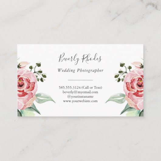 Carte De Visite Roses d'aquarelle (Dos)