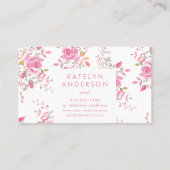 Carte De Visite Roses d'aquarelle biologique (Dos)