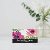 Carte De Visite Roses d'aquarelle florale féminine (Debout devant)