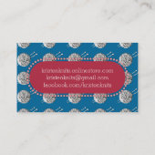 Carte De Visite Roses de cru de tricoteuse d'aiguilles de tricot (Dos)