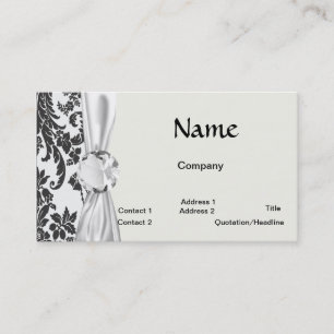 Carte De Visite roses de Damas blancs et noirs