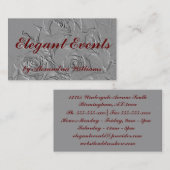 Carte De Visite "Roses de relief dans le gris " (Devant / Derrière)