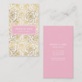 Carte De Visite Roses d'or rose (Devant / Derrière)