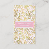 Carte De Visite Roses d'or rose (Devant)