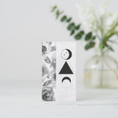 Carte De Visite *~* Roses Fleurs triangles de la lune d'alchimie d (Debout devant)