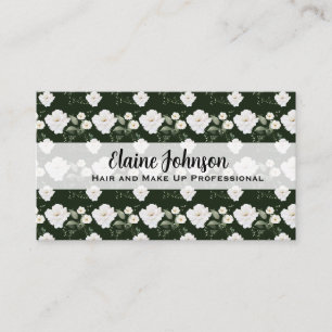 Carte De Visite Roses Floral Fond Noir