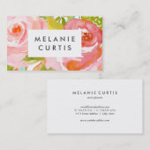 Carte De Visite Roses floraux (Devant / Derrière)