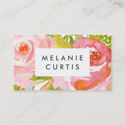 Carte De Visite Roses floraux (Devant)