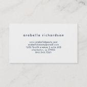 Carte De Visite Roses floraux d'aquarelle bleue chic (Dos)