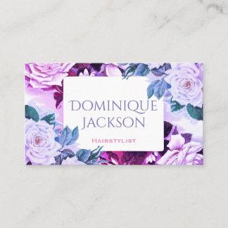 Carte De Visite Roses floraux vintages pourpres