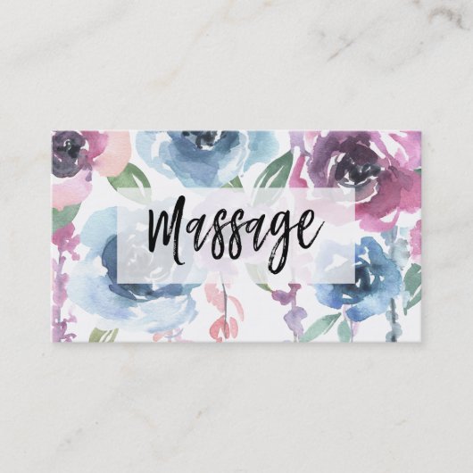 Carte De Visite *~* Roses floraux Wisteria Fleurs MASSAGE Floral (Devant)