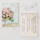 Carte De Visite Roses français somptueux élégants vintages (Devant / Derrière)