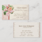 Carte De Visite Roses français somptueux élégants vintages (Devant / Derrière)