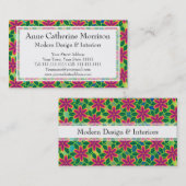 Carte De Visite Roses indien flower power tropical de passion (Devant / Derrière)