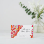 Carte De Visite Roses indien modernes de mandarine de coeur de (Debout devant)