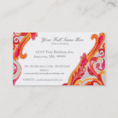 Carte De Visite Roses indien modernes de mandarine de coeur de (Dos)