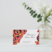 Carte De Visite Roses indien modernes de mandarine de coeur de (Debout devant)