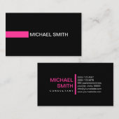 Carte De Visite Roses indien modernes élégantes noires simples (Devant / Derrière)