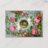Carte De Visite ROSES & JASMINES MONOGRAM GEM gris blanc (Dos)