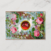 Carte De Visite ROSES & JASMINES MONOGRAM GEM lin rouge (Dos)