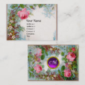 Carte De Visite ROSES & JASMINES MONOGRAM GEM or violet (Devant / Derrière)