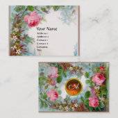 Carte De Visite ROSES & JASMINES MONOGRAM GEM orange blanc (Devant / Derrière)