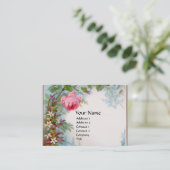 Carte De Visite ROSES & JASMINES MONOGRAMME GEM vert blanc (Debout devant)