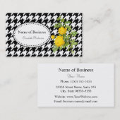 Carte De Visite Roses jaunes chics en noir et blanc (Devant / Derrière)