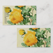 Carte De Visite Roses jaunes vintages (Devant / Derrière)