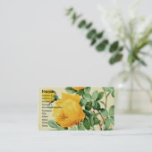 Carte De Visite Roses jaunes vintages (Debout devant)