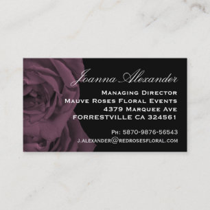 Carte De Visite Roses mauves