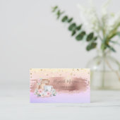 Carte De Visite Roses mélangeurs, Confetti Brush Stroke Ombre (Debout devant)