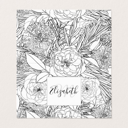 Carte De Visite Roses noirs et fleurs de Marigold (Extérieur déplié)