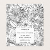 Carte De Visite Roses noirs et fleurs de Marigold (Intérieur déplié)