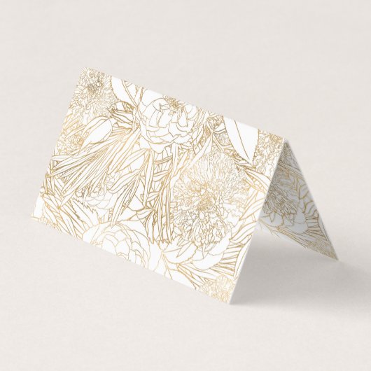 Carte De Visite Roses or tendance & Fleurs Marigold Design blanc (Dos)