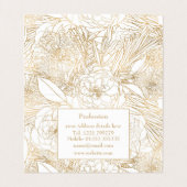 Carte De Visite Roses or tendance & Fleurs Marigold Design blanc (Intérieur déplié)