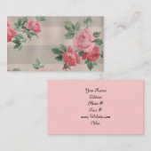 Carte De Visite Roses romantiques (Devant / Derrière)