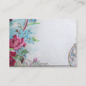 CARTE DE VISITE ROSES ROMANTIQUES, FLEURS BLEUES, FLEURS DE DOVE B (Dos)