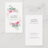 Carte De Visite roses rose fleurie du jardin délicat (Devant / Derrière)